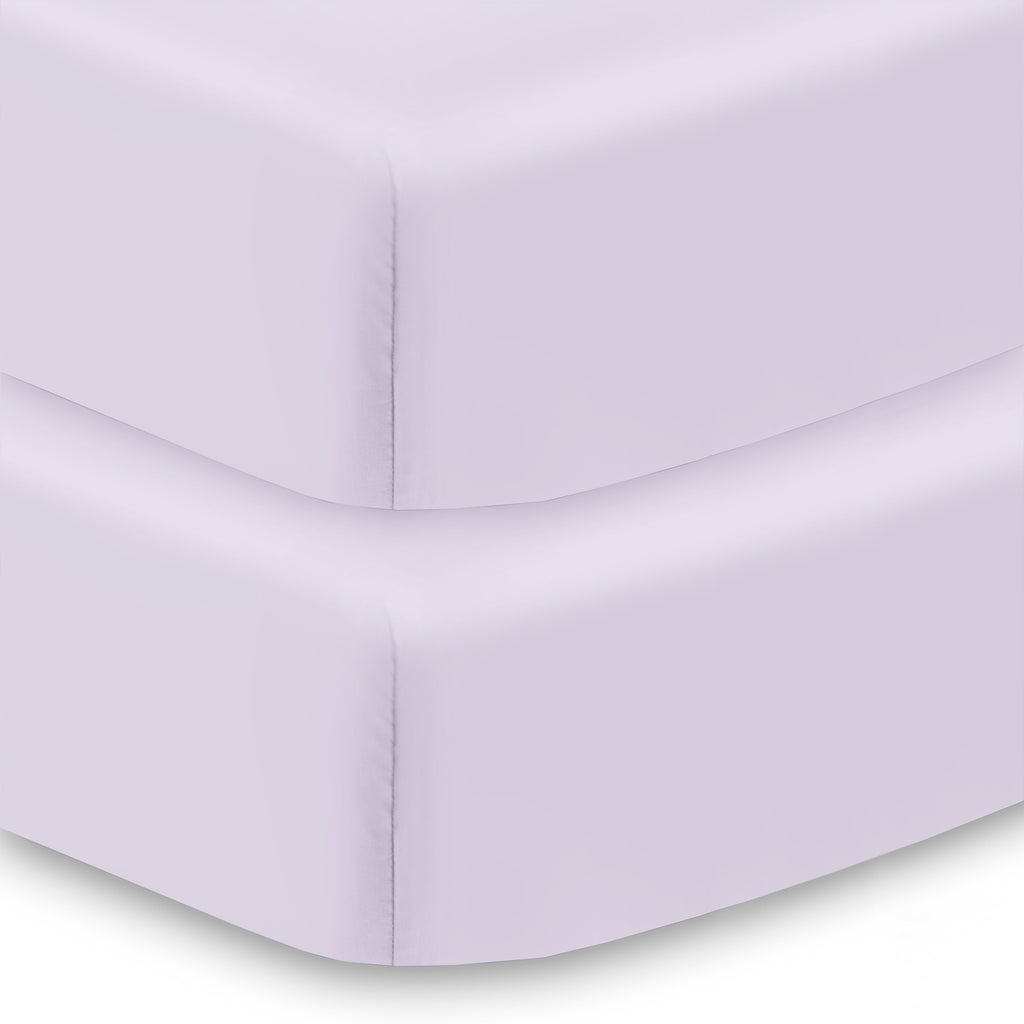 Corner View of BreathableBaby All-in-One Fitted Sheet & Waterproof Cover for Crib Mattresses in Lavender