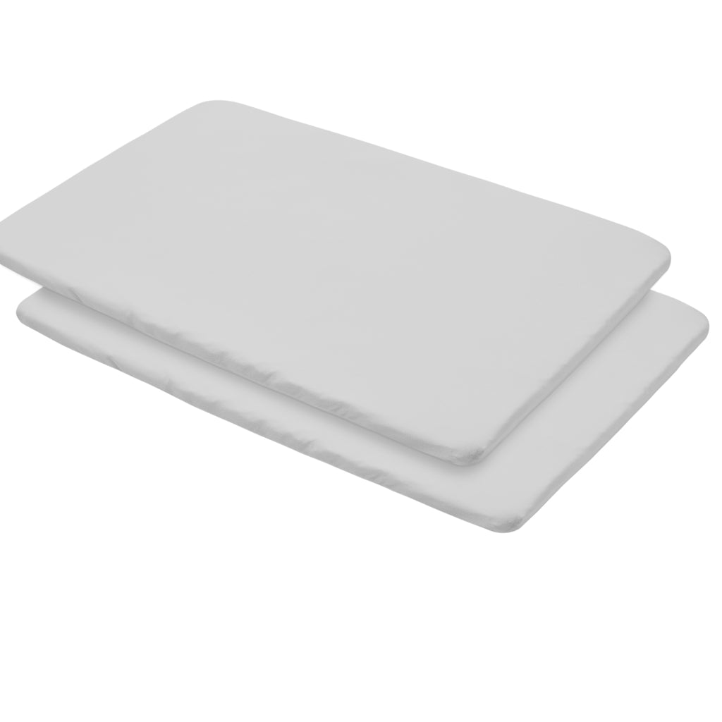 Full View of BreathableBaby All-in-One Fitted Sheet & Waterproof Cover for Play Yard Mattresses in Gray