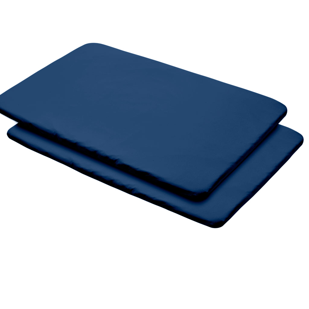 Full View of BreathableBaby All-in-One Fitted Sheet & Waterproof Cover for Play Yard Mattresses in Navy