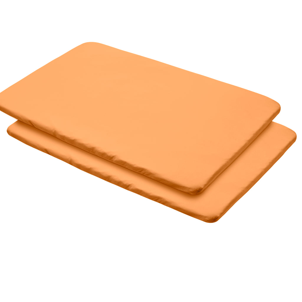 Full View of BreathableBaby All-in-One Fitted Sheet & Waterproof Cover for Play Yard Mattresses in Coral