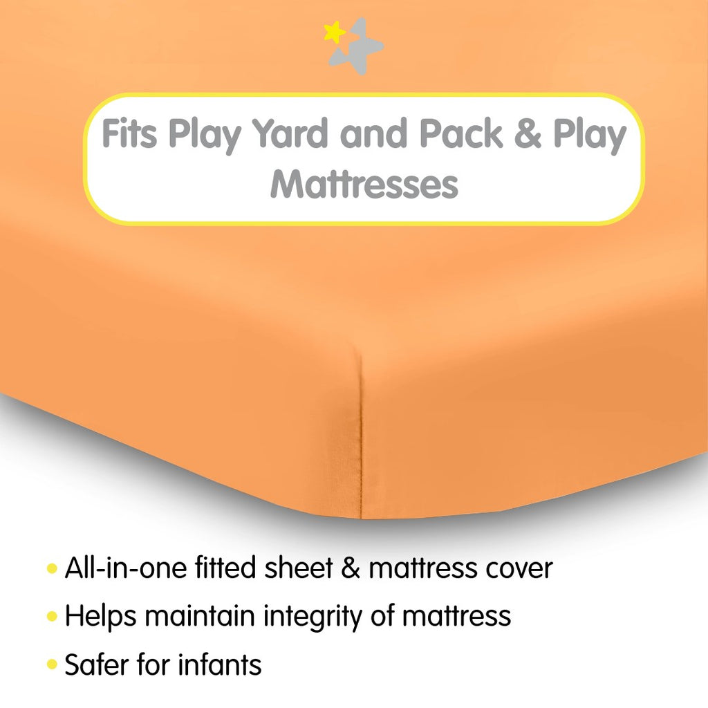 Fit Description for BreathableBaby All-in-One Fitted Sheet & Waterproof Cover for Play Yard Mattresses in Coral
