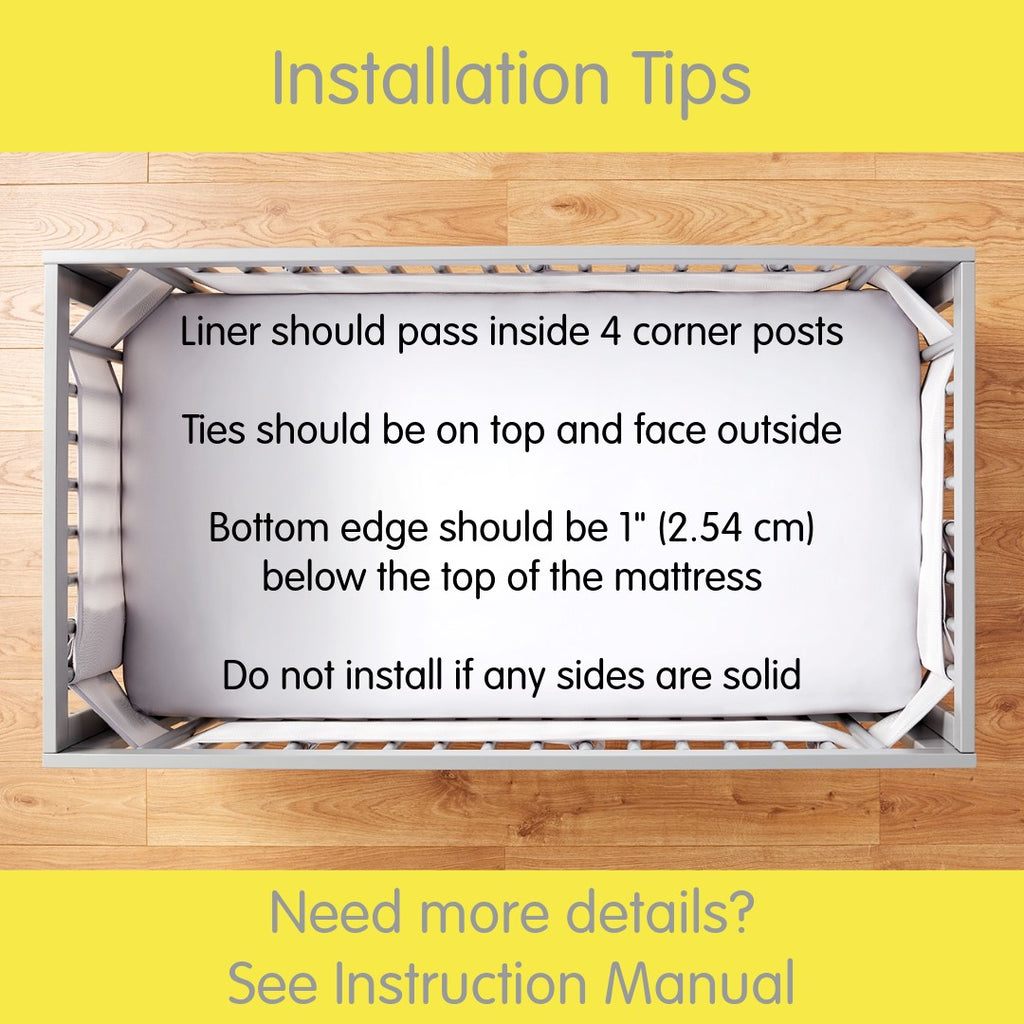 Installation tips for BreathableBaby Breathable Mesh Crib Liner for Mini/Portable Cribs