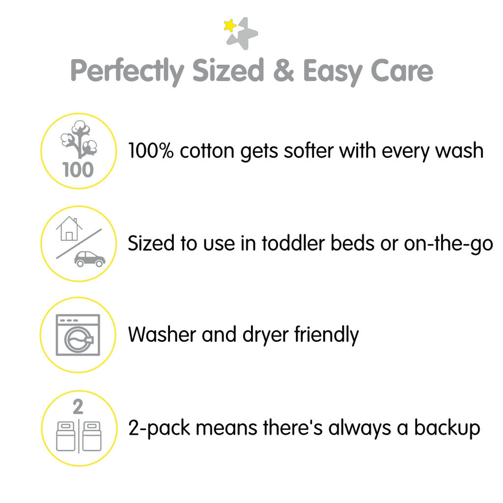 Care and Use Benefits for BreathableBaby Cotton Percale Pillowcases for Toddler Pillows