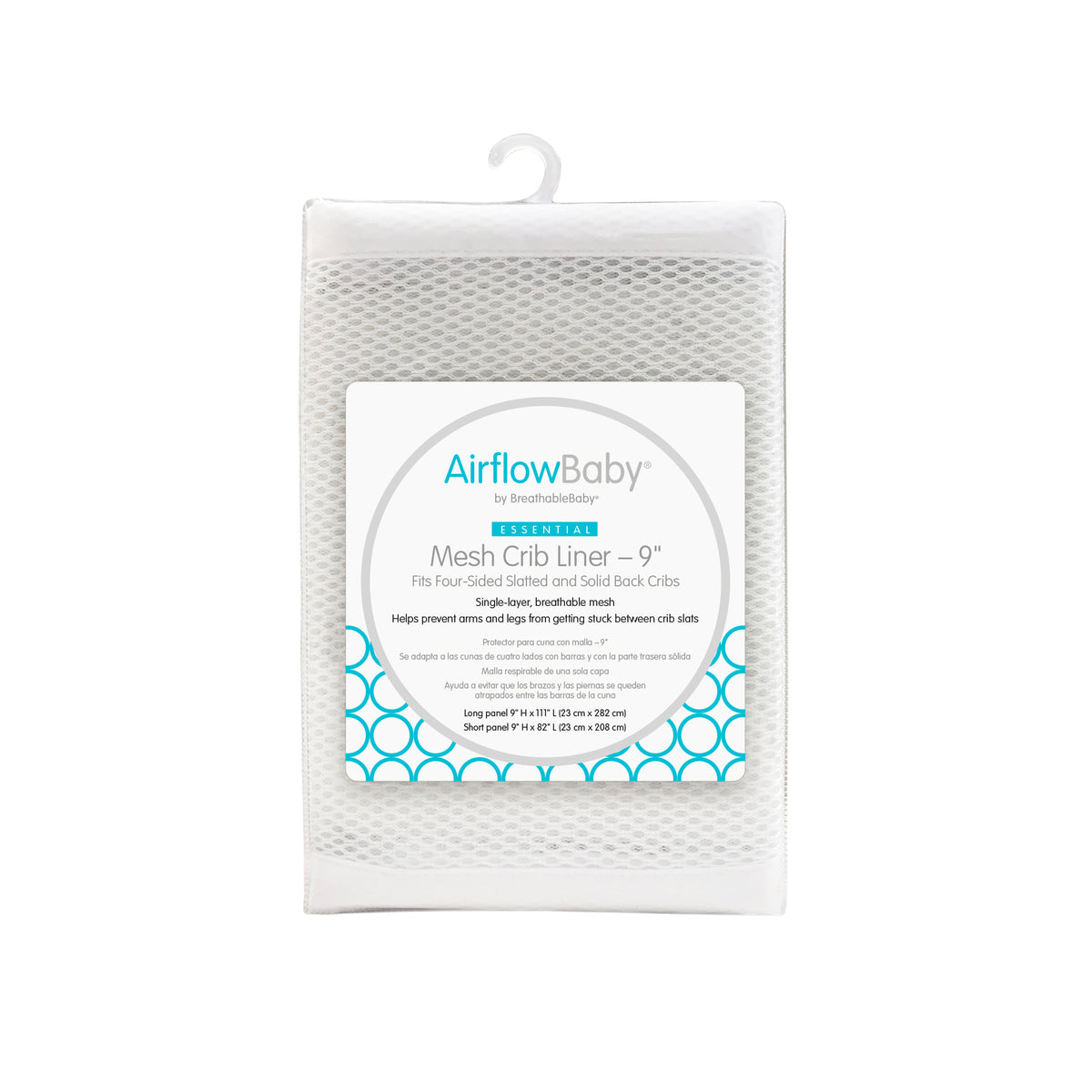 AirflowBaby Breathable Mesh Liner for Full Size Cribs 9 H 23cm Es BreathableBaby