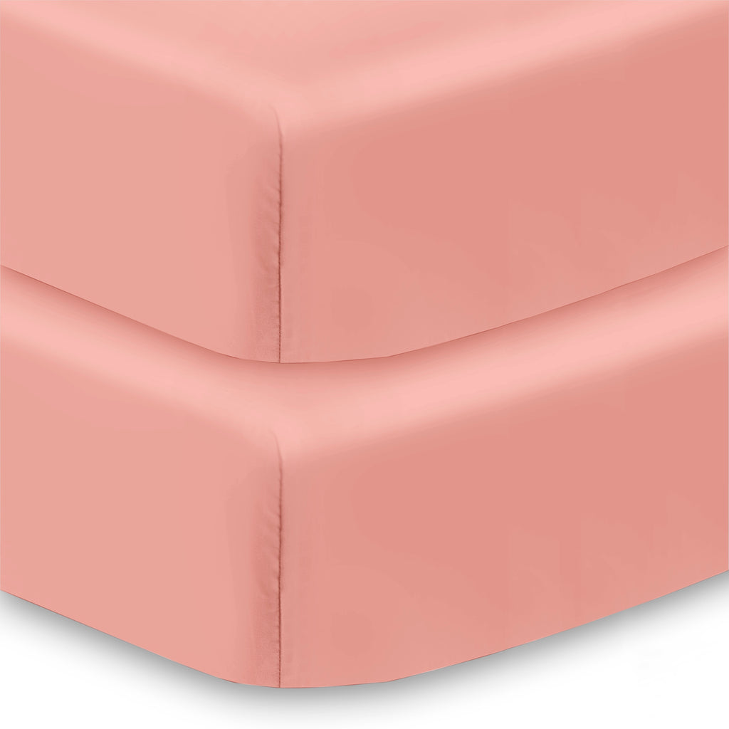 Corner View of BreathableBaby Cotton Percale Fitted Sheet for Crib & Toddler Bed Mattresses in Rose