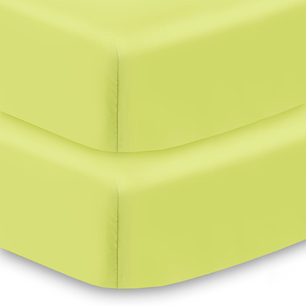 Corner View of BreathableBaby All-in-One Fitted Sheet & Waterproof Cover for Crib Mattresses in Lime