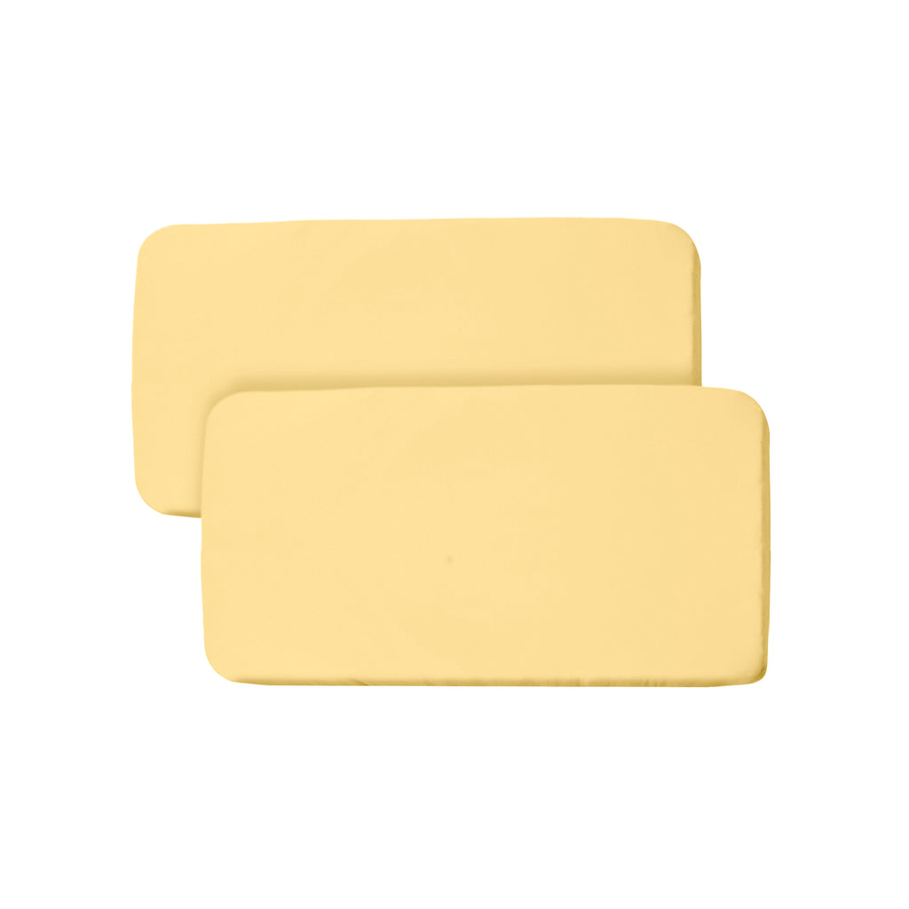 Full View of BreathableBaby All-in-One Fitted Sheet & Waterproof Cover for Bassinet Mattresses in Yellow