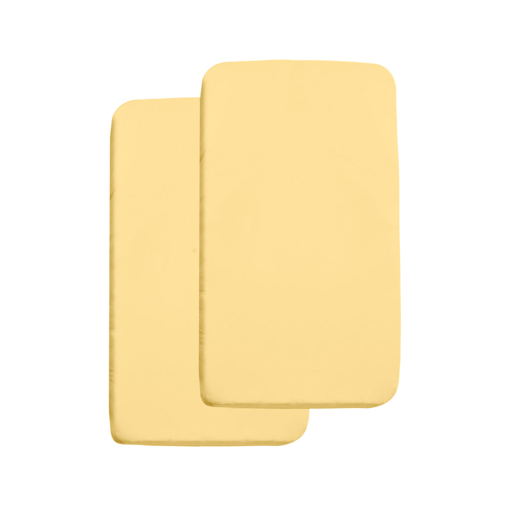 Full View of BreathableBaby All-in-One Fitted Sheet & Waterproof Cover for Cradle Mattresses in Yellow
