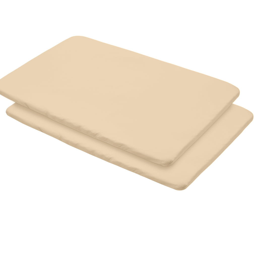 Full View of BreathableBaby All-in-One Fitted Sheet & Waterproof Cover for Play Yard Mattresses in Beige
