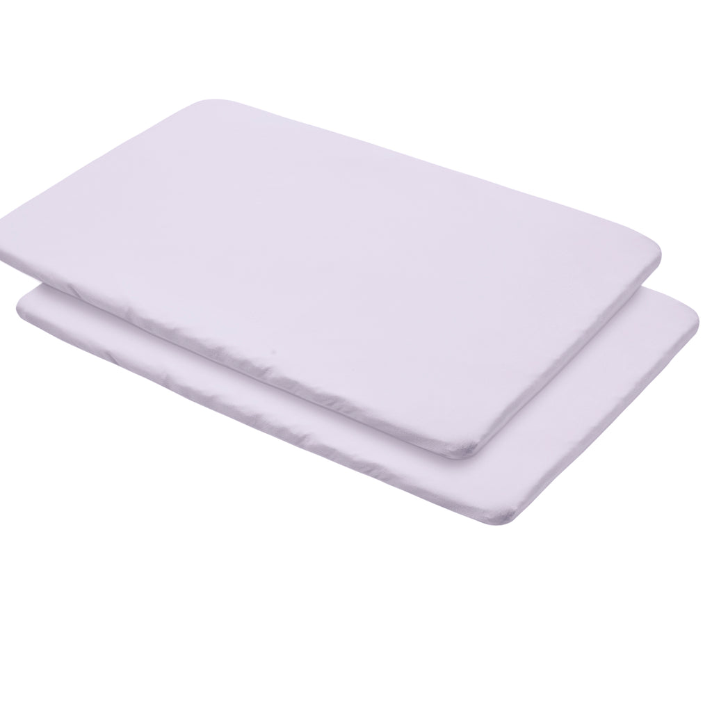 Full View of BreathableBaby All-in-One Fitted Sheet & Waterproof Cover for Play Yard Mattresses in Lavender