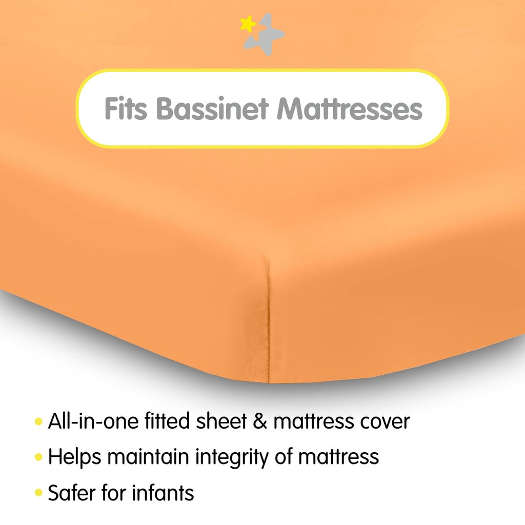 Fit Description for BreathableBaby All-in-One Fitted Sheet & Waterproof Cover for Bassinet Mattresses in Coral