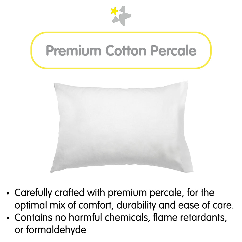 Material Description for BreathableBaby Cotton Percale Pillowcases for Toddler Pillows in White