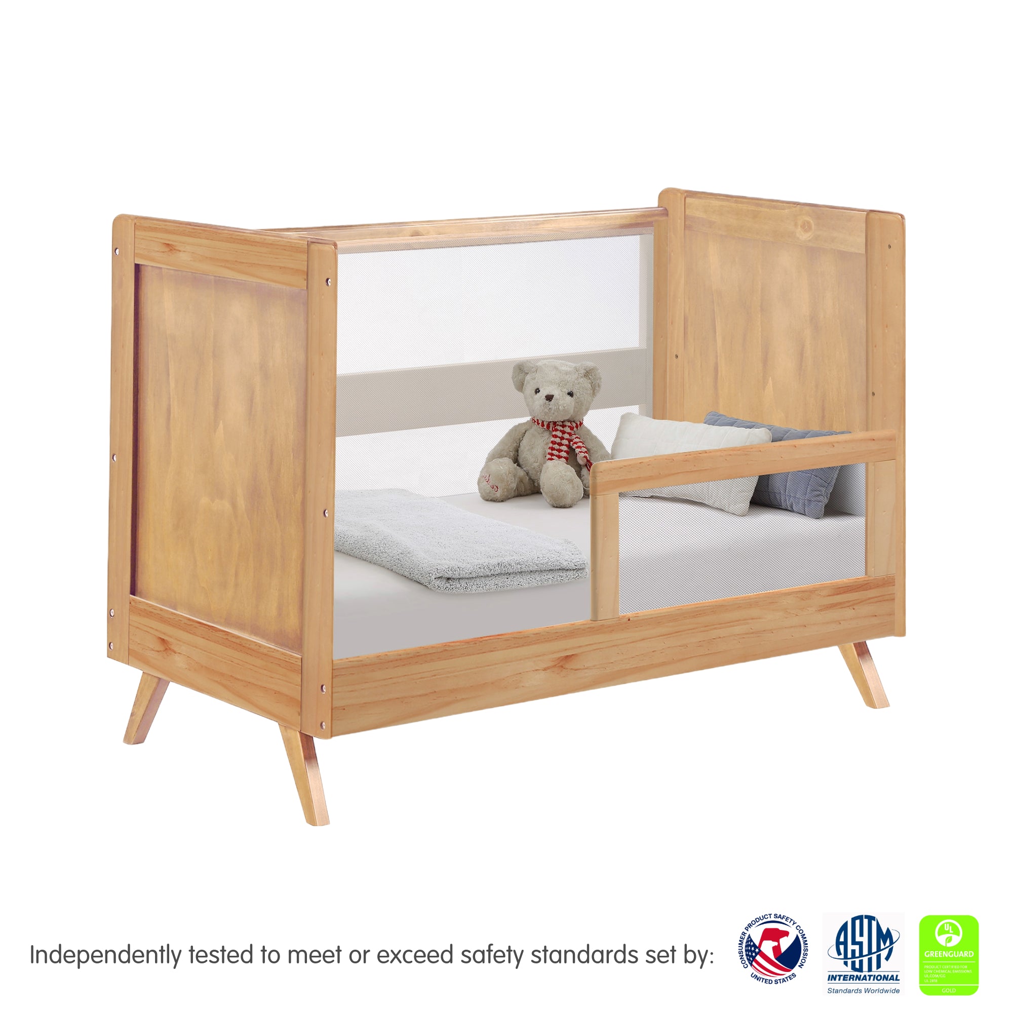 Black Crib BreathableBaby 3-in-1 Convertible Crib Mesh Sides