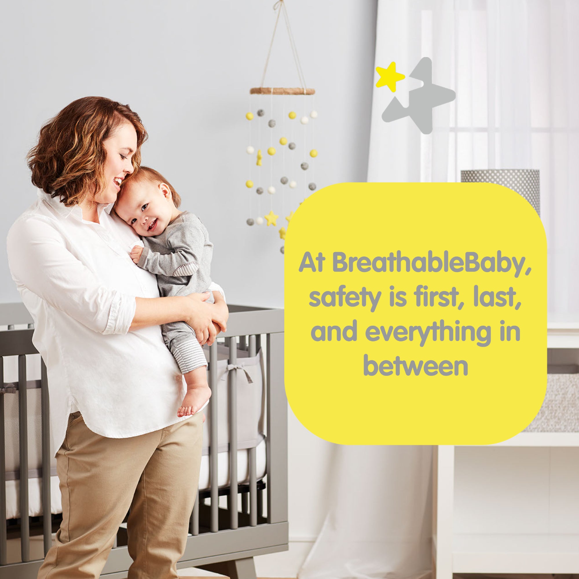Breathable™ Mesh Liner for Full-Size Cribs, Classic 3mm Mesh, Gray (Si –  BreathableBaby