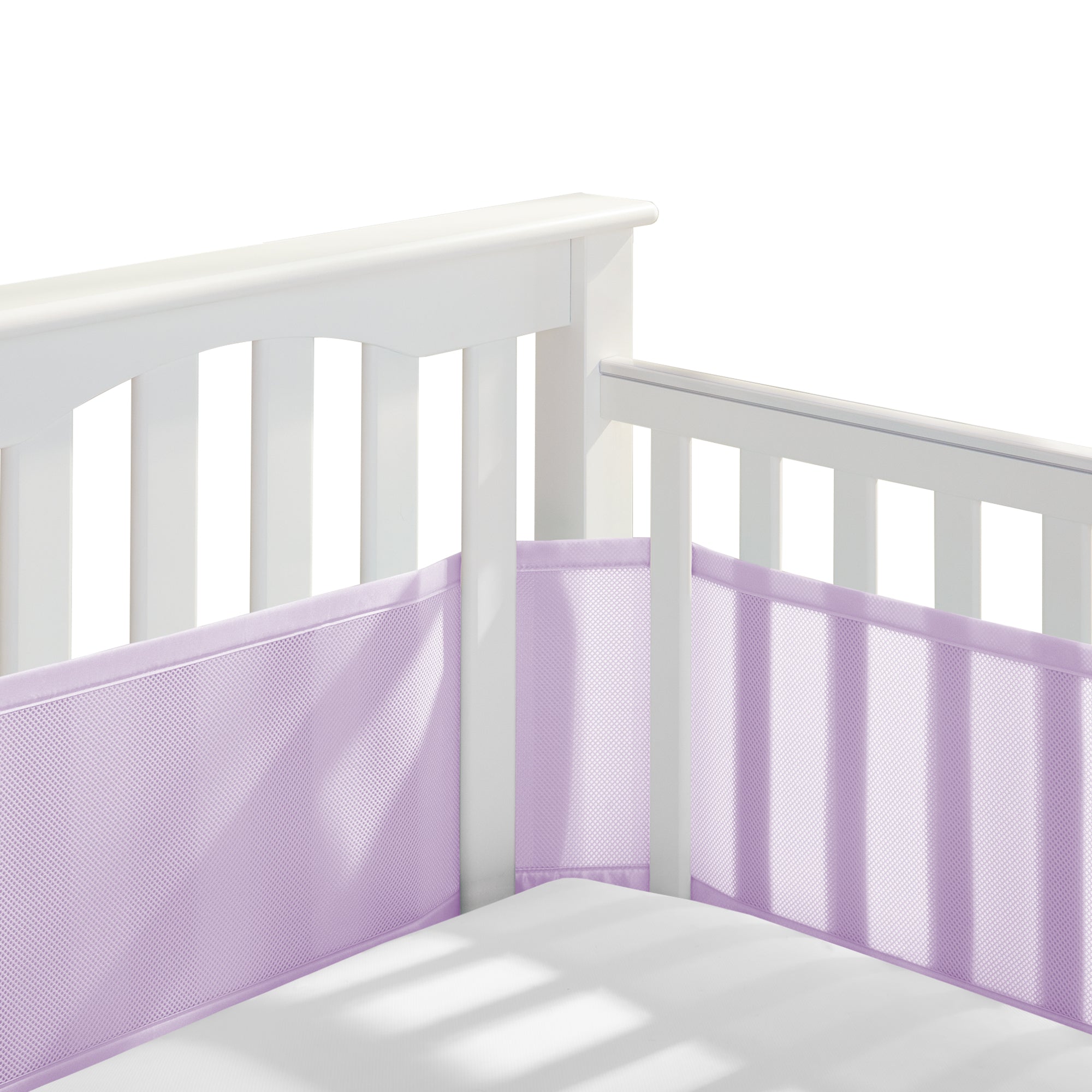BreathableBaby Breathable Mesh Liner for Full-Size Cribs, Classic 3mm Mesh,  White (Size 2FS Covers 2 Sides)