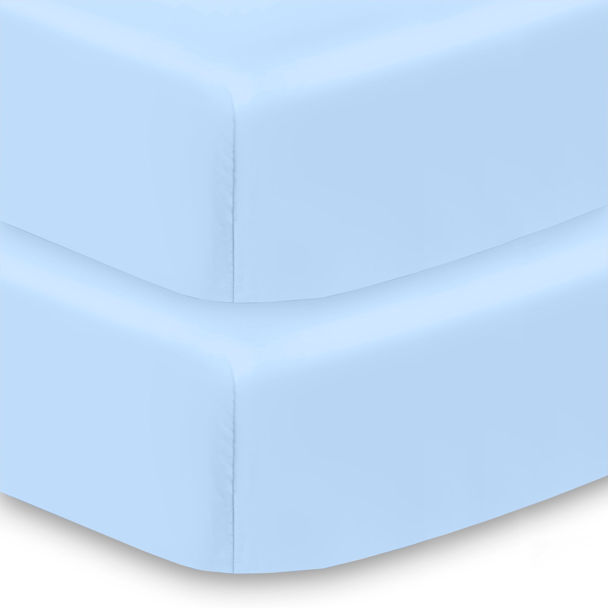 BreathableBaby All-in-One Fitted Sheet & Waterproof Cover for 52 x 28 Crib Mattress (2-Pack) - Light Blue