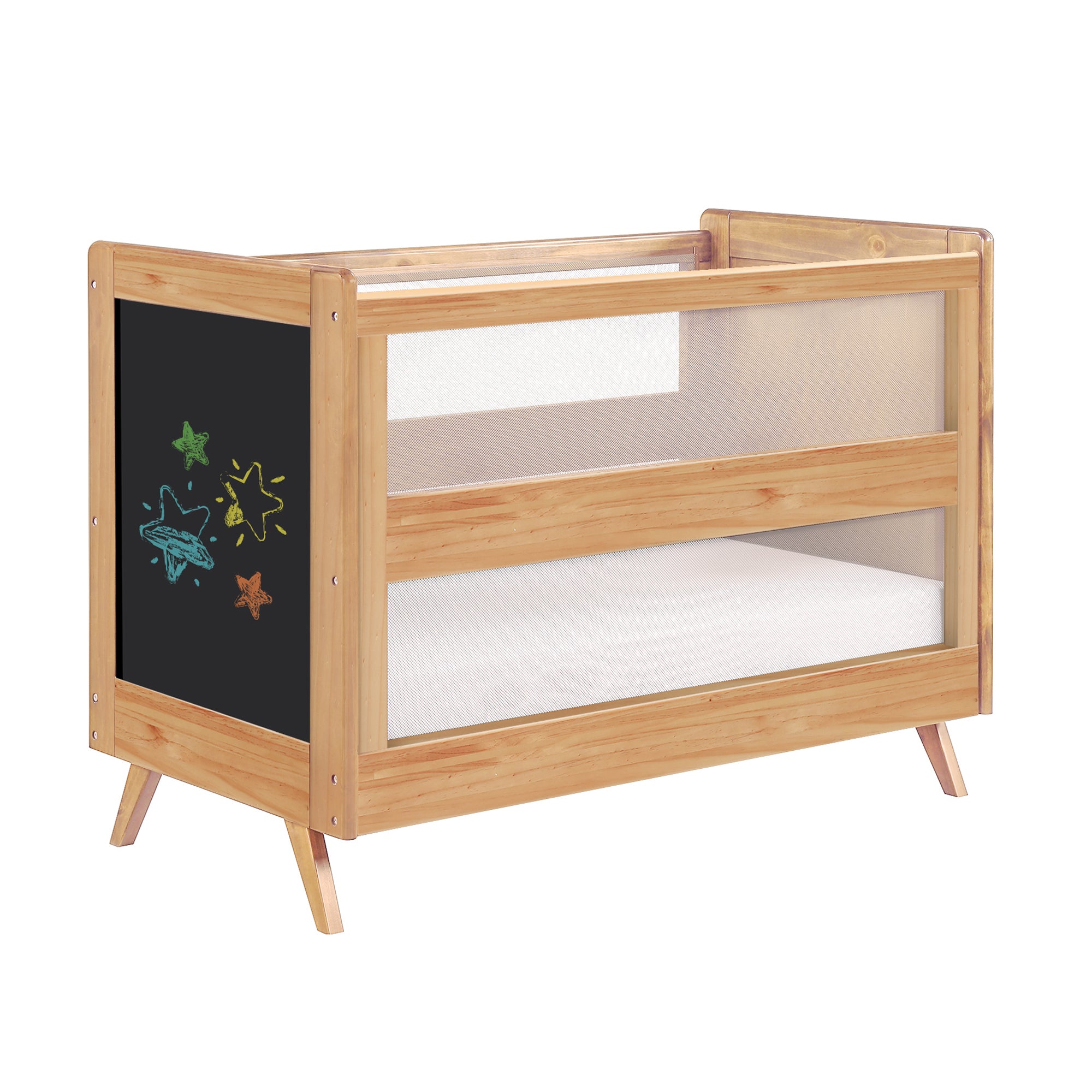 Breathable™ Mesh 3-in-1 Convertible Crib — Beech Chalkboard