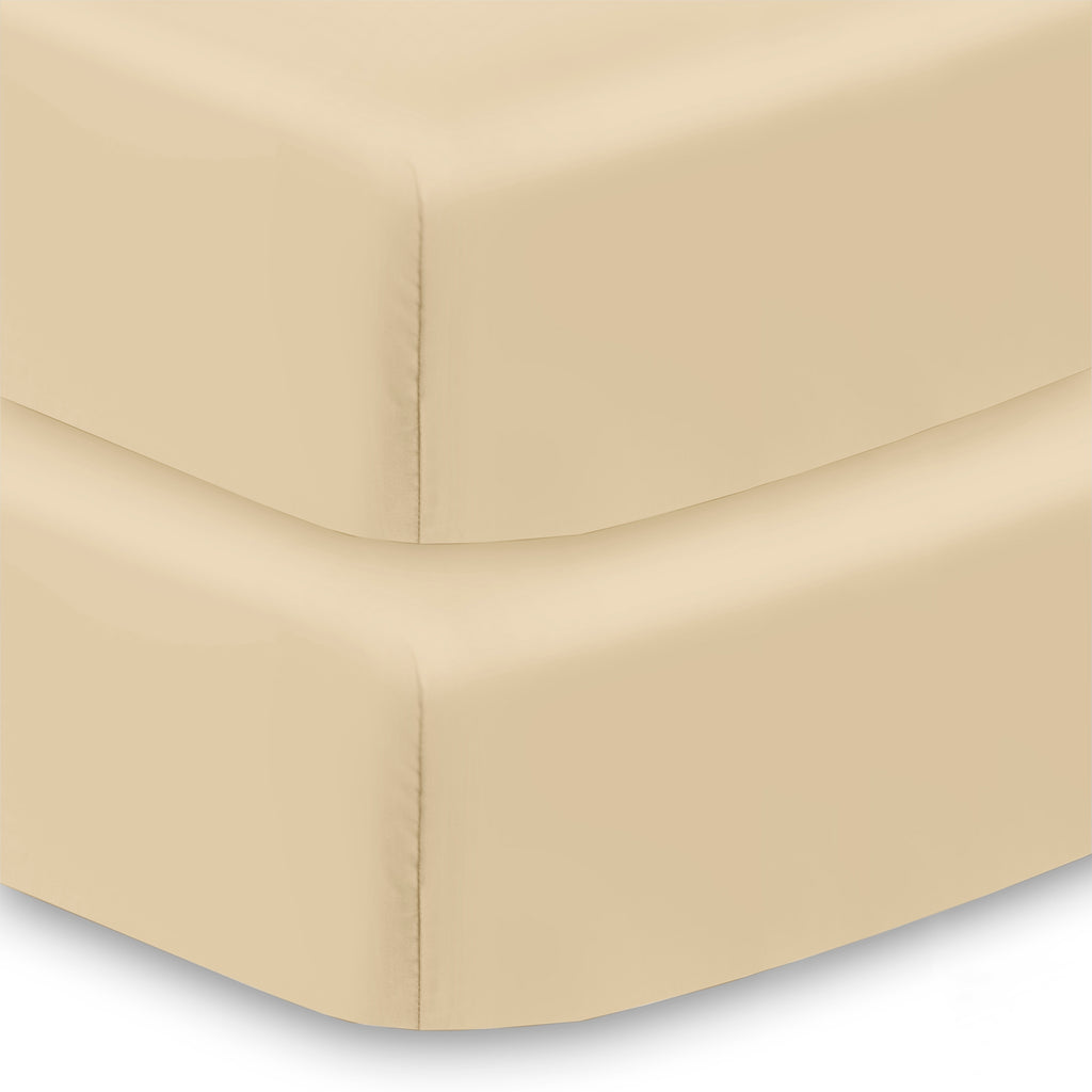 Corner View of BreathableBaby All-in-One Fitted Sheet & Waterproof Cover for Crib Mattresses in Beige