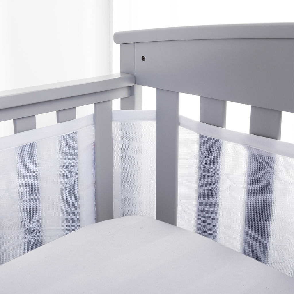 Breathable™ Mesh Liner for Full-Size Cribs, Classic 3mm Mesh, Navy (Si –  BreathableBaby