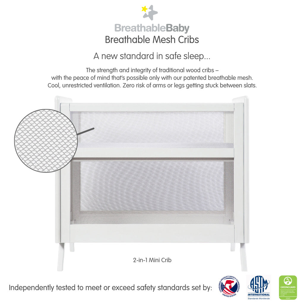 Breathable™ Mesh 2-in-1 Mini Crib — White — Greenguard Gold Certified –  BreathableBaby