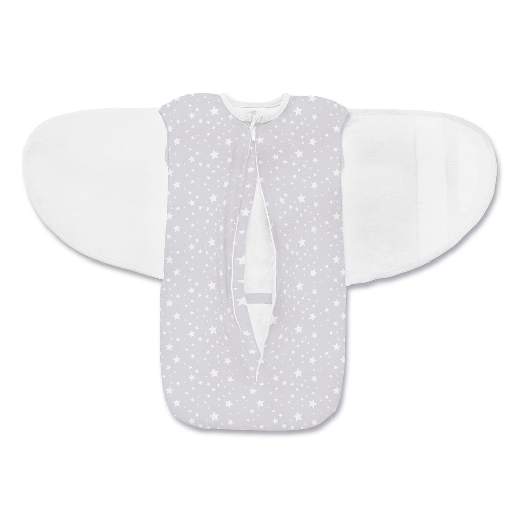 BreathableBaby Swaddle Trio in Starlight Gray (Front View with Activewear Wings Open)